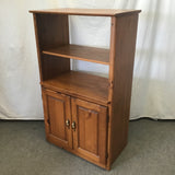 Vintage Solid Pine 3-Tier Shelf & Cabinet