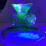 Pair of Vintage Art Deco Fostoria "Versailles" Uranium Glass Candle Holders