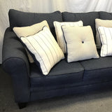 Contemporary Raymour & Flanigan "McKinley" Blue 3-Cushion Sofa