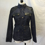 Boden Blue Waxed Cotton Moto Jacket