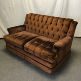 Vintage Norwalk Brown Velvet Loveseat