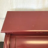 Modern Red Painted 3-Tier 2-Drawer Roll-Top Desk