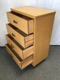 Vintage MCM Oak Veneer 4-Drawer Chest of Drawers