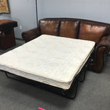 Retired Modern Mission Havertys' "Vintage Autumn" Leather Queen Sleeper Sofa