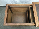 Vintage Carved Solid Oak Rolling Chest