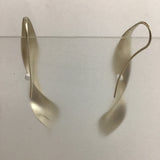 Vintage Modernist Gerhard Herbst Sterling Spiral Ribbon Earrings