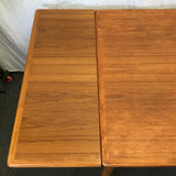 Vintage Danish Modern Teak Veneer Draw-Leaf Dining Table