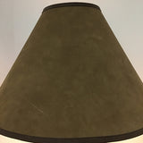 Vintage Mid-Century Olive Green Leather Table Lamp