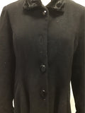 Vintage Fleece Dreams Black Wool Princess-Cut Long Coat