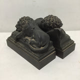 Vintage Pair of Bronze Lion of Lucerne Bookends