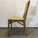 Vintage Stakmore Solid Black Walnut & Yellow Vinyl Folding Chair