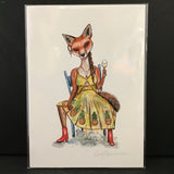 Cruz Illustrations "Carlotta Loves Wine" 5x7 Signed Art Print
