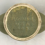Vintage MC McCoy "Floraline " Matte Olive Ceramic Oval Pedestal Planter