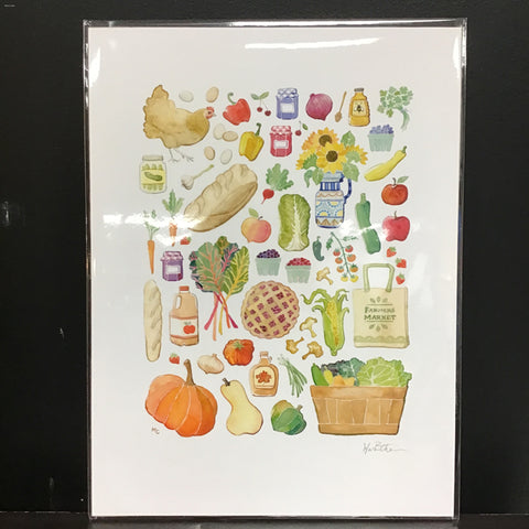 Marika Chew "Farmer's Market" 9x12 Signed Art Print