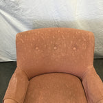 Vintage Salmon Pink Upholstered Swivel Rocking Chair