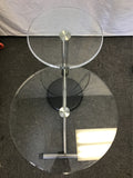 Pair of Vintage Glass Two-Tier End Tables