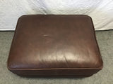 Modern Pier 1 Brown Leather Ottoman