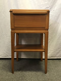 Single Vintage MCM Teak Veneer 2-Tier Night Stand