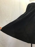Vintage Aggie Georgette Chordas Black Leather Midi/Maxi Skirt