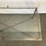 Vintage Faux-Bamboo Metal Glass-Top Coffee Table