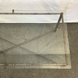 Vintage Faux-Bamboo Metal Glass-Top Coffee Table