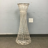 Vintage White Wicker Plant Stand