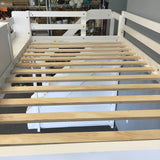 Contemporary Bellemave White Loft Twin Bed w/ Stairs, Bedside Shelf, & Wardrobe