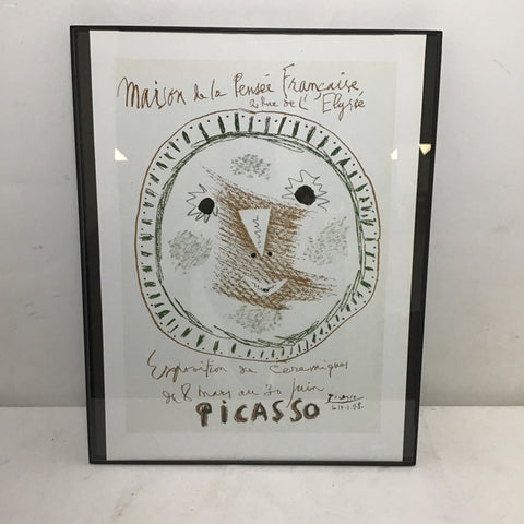 Framed "1958 Picasso's Ceramics Exhibition Poster" Print