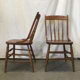 Set of 4 Vintage Solid Oak Spindleback Dining Chairs