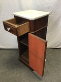 Vintage Mahogany Veneer & Marble Top Plant Stand