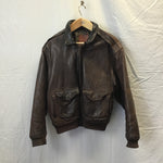 Golden Bear Brown Leather Bomber Coat