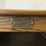 Vintage White-Clad Solid Oak Rolling Stereo Cabinet