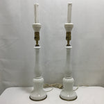 Pair of Vintage White Glass Table Lamps