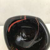 Vintage 1992 Signed The Glass Eye Studio Black & Gold Vase
