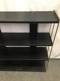 Vintage MCM Black Metal 4-Tier Shelf