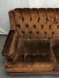 Vintage Norwalk Brown Velvet Loveseat