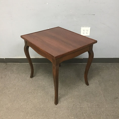 Vintage Dark-Stained Walnut Veneer End Table