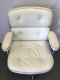 Vintage MCM Herman Miller Eames White Leather & Vinyl Executive Office Chair