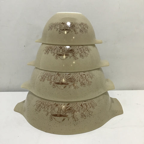 Set of 4 Vintage Pyrex "Forest Fancies" Cinderella Mixing Bowls