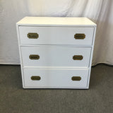 Modern Campaign White Laminate 3-Drawer Chest of Drawers