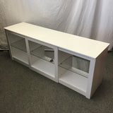 Modern White Laminate 3-Tier Entertainment Stand