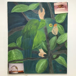 Green & Blue Painting of Papa Galo the Parrot by Owner