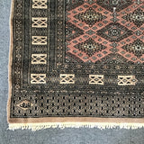 Brown & Red Wool 4x6 Area Rug