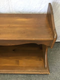 Vintage Solid Pine 2-Tier Rolling Shelf