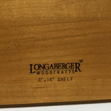 Vintage Longaberger Solid Maple & Grey Metal 2-Tier Shelf