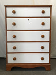 Vintage Continental Furn. Solid Maple 4-Drawer Chest of Drawers & Secretary Desk