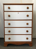 Vintage Continental Furn. Solid Maple 4-Drawer Chest of Drawers & Secretary Desk