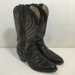 Frye Black "Lizard 2366" Mid-Calf Cowboy Boot