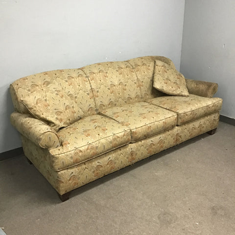 Modern Nichols & Stone Tan Paisley 3-Cushion Sofa