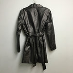 Metrostyle Black Faux Leather Trench Coat